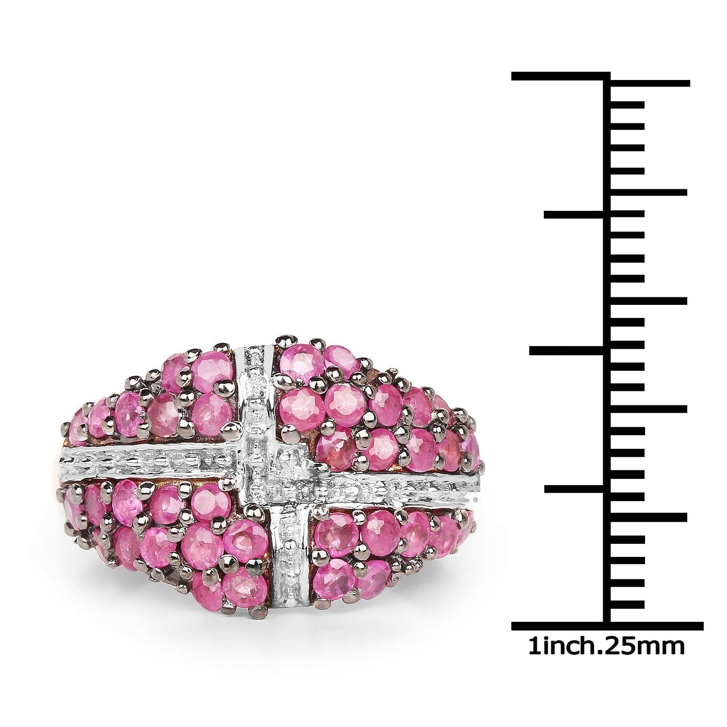 1.70 Ct Round Pink Ruby Prong 14K Yellow Gold Plated Silver Cluster Ring
