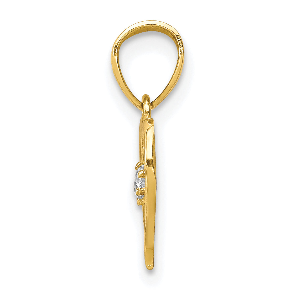 Heart with Cubic Zirconia Gold Pendant