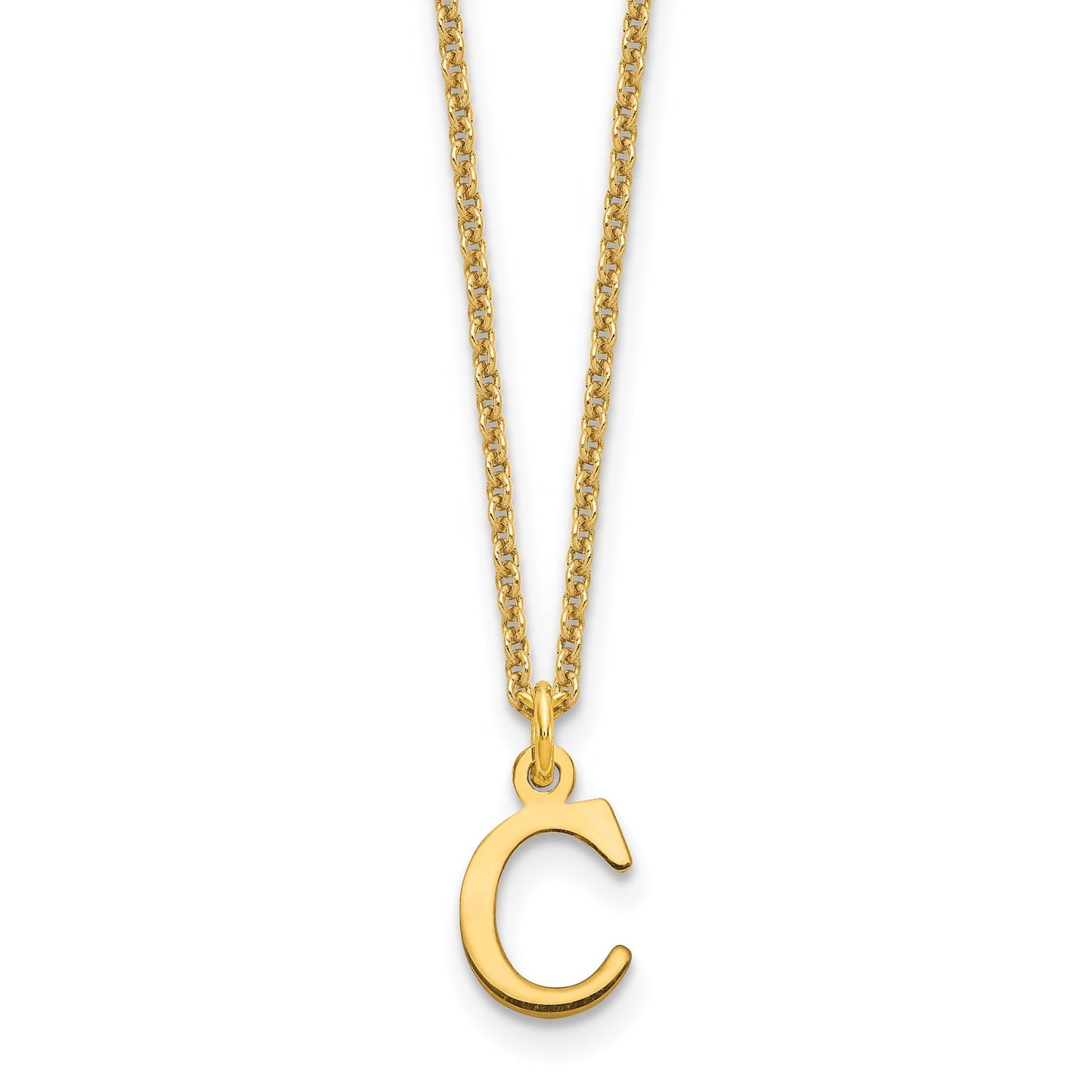 10K God Letters Initial Necklaces