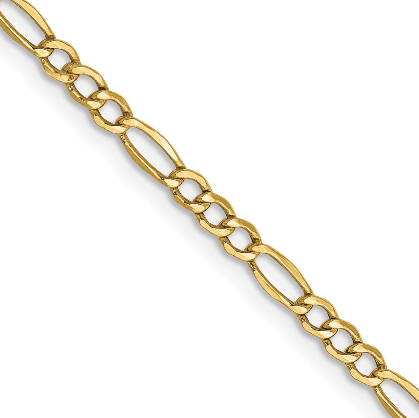 10k Semi-Solid Figaro Chain Necklace 18 inch