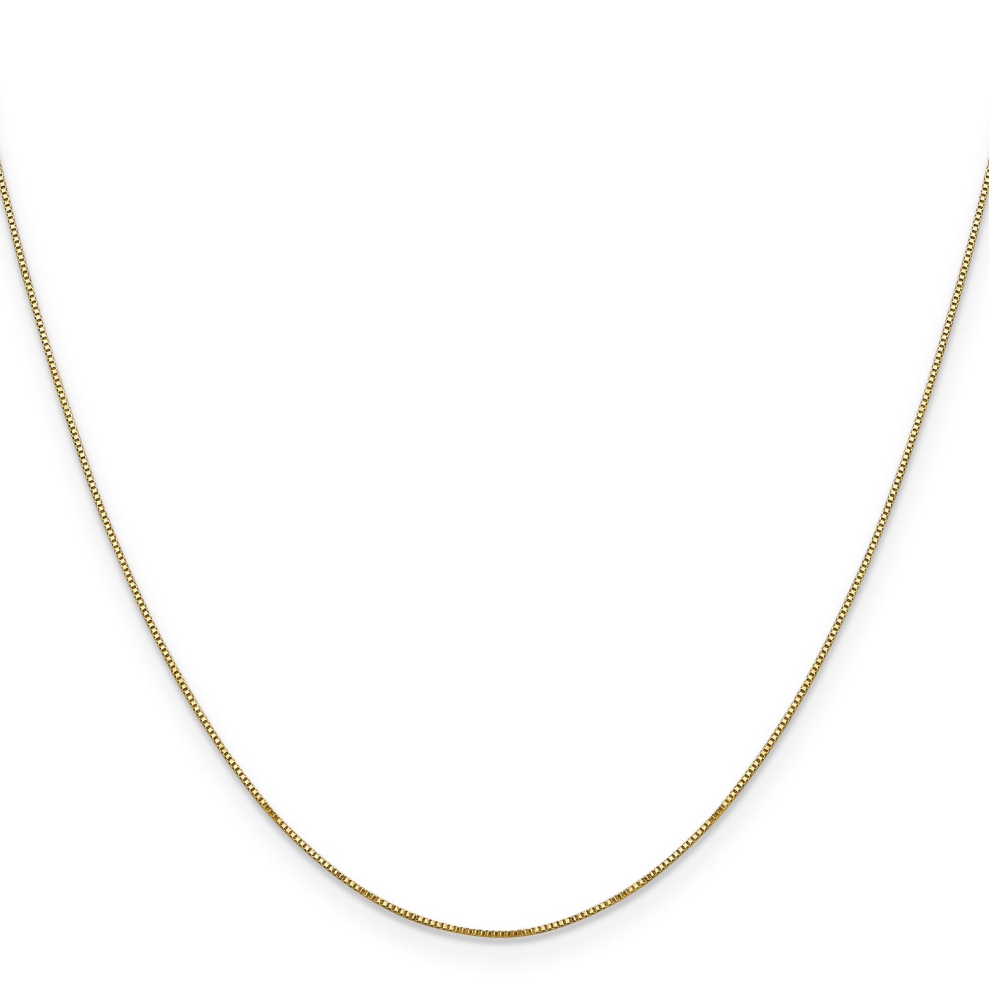 0.5 mm 14k Solid Gold Box Link Chain For Women