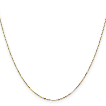 0.5 mm 14k Solid Gold Box Link Chain For Women