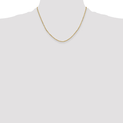 2.2mm Solid Beveled Diamond Cut Paperclip Chain 14k Yellow Gold
