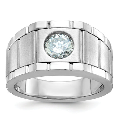 14k White Gold 1 ct Lab Grown Diamond Solitaire Engagement Band Ring