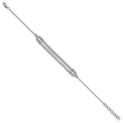 14k White Gold 2 carat Lab Grown Diamond Extension Bracelet