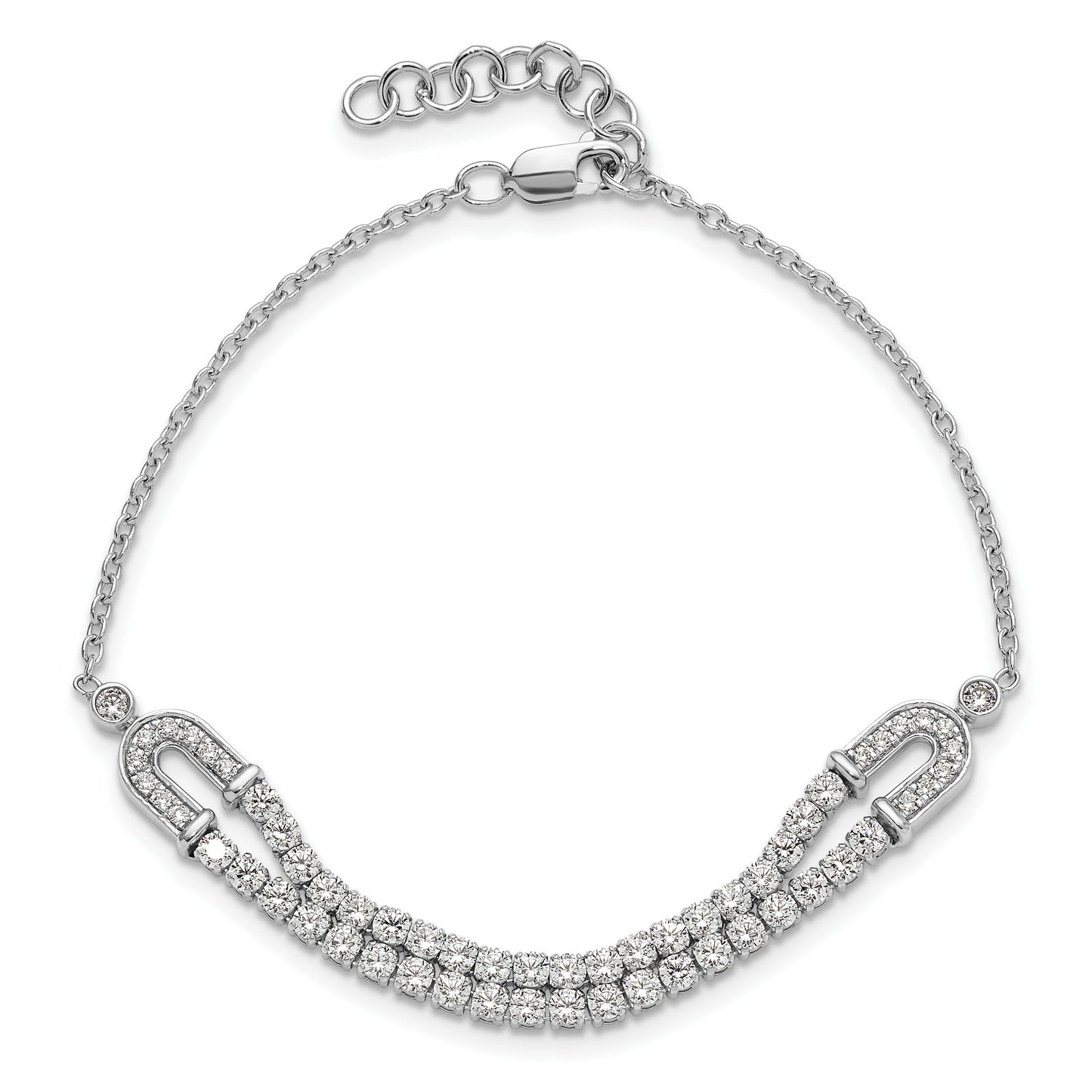 14k White Gold 2 carat Lab Grown Diamond Extension Bracelet