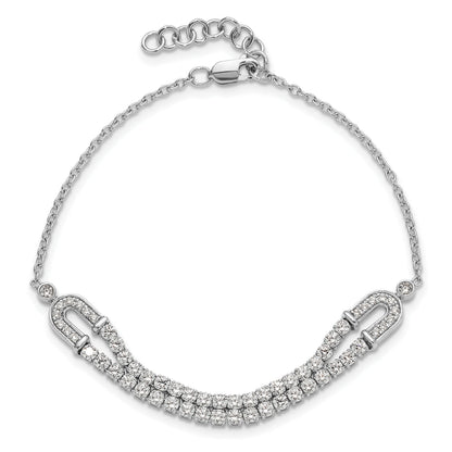 14k White Gold 2 carat Lab Grown Diamond Extension Bracelet