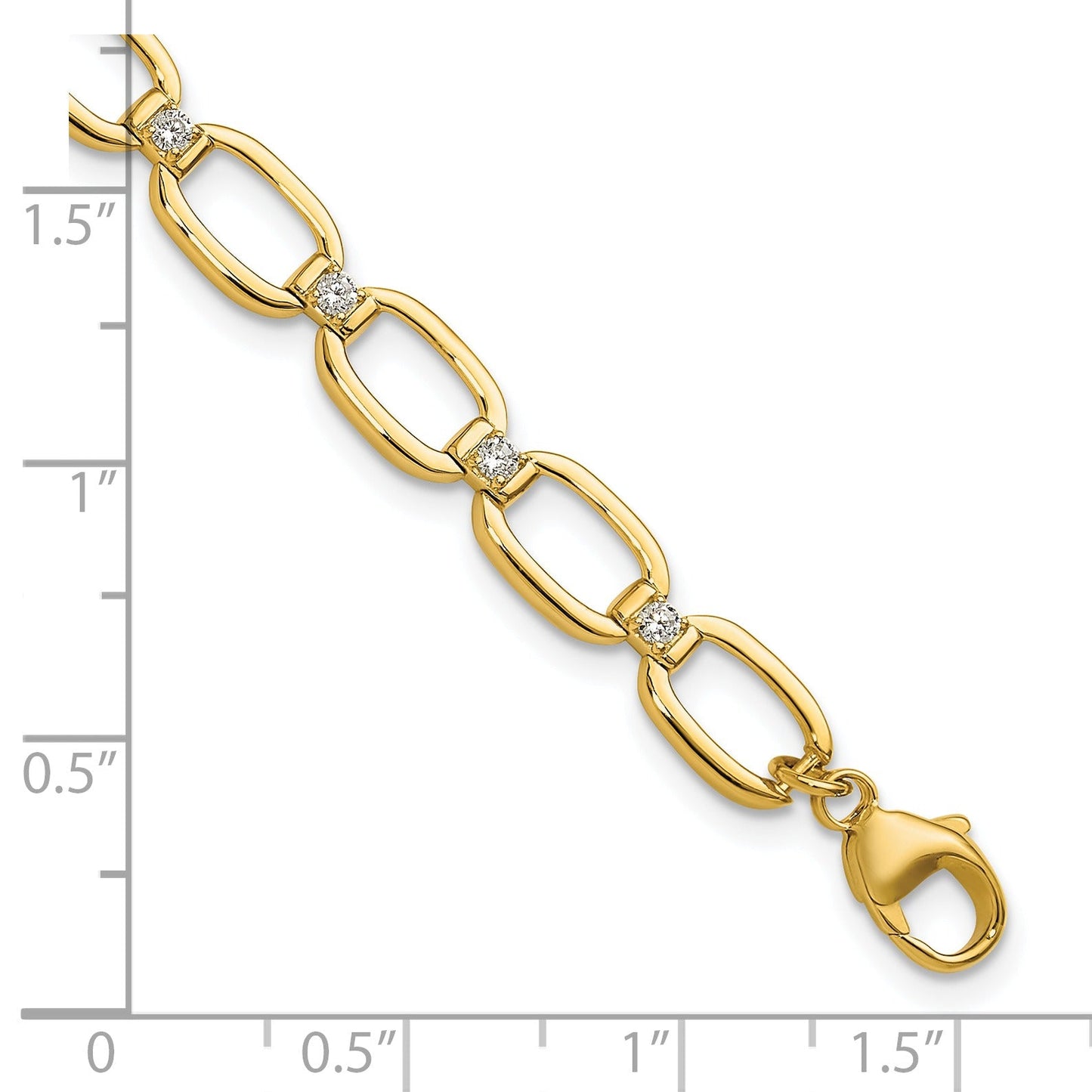 14k Yellow Gold 1/2 Carat Lab Diamond Oval Link Extension Bracelet