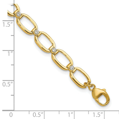 14k Yellow Gold 1/2 Carat Lab Diamond Oval Link Extension Bracelet