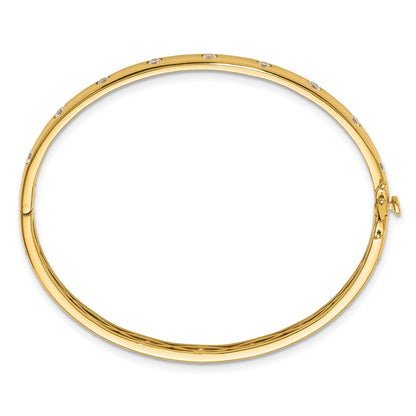 14k Yellow Gold 3/4 Carat Lab Grown Diamond Bangle Bracelet