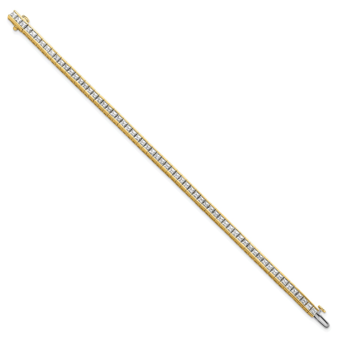 14k Yellow Gold 7 Carat Lab Grown Diamond Tennis Bracelet