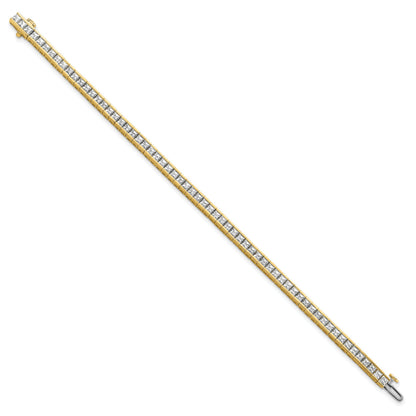 14k Yellow Gold 7 Carat Lab Grown Diamond Tennis Bracelet