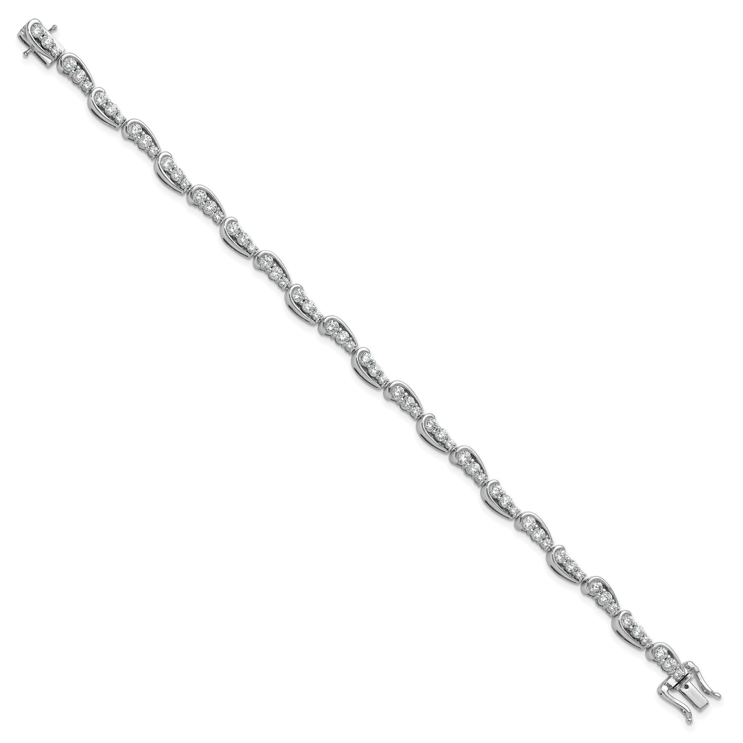 14k White Gold Lab Grown Diamond Fancy Bracelet