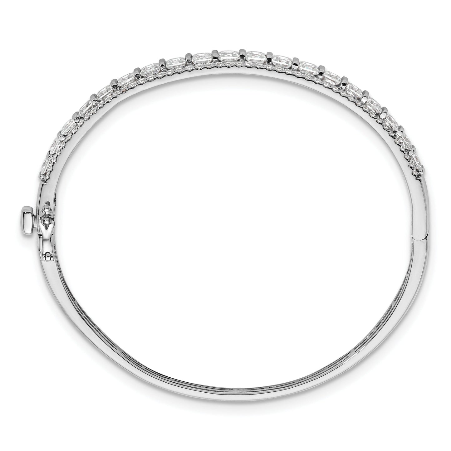 14k White Gold 5 carat Lab Grown Diamond Bangle Bracelet