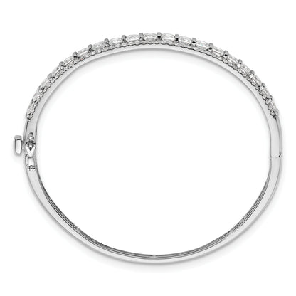 14k White Gold 5 carat Lab Grown Diamond Bangle Bracelet