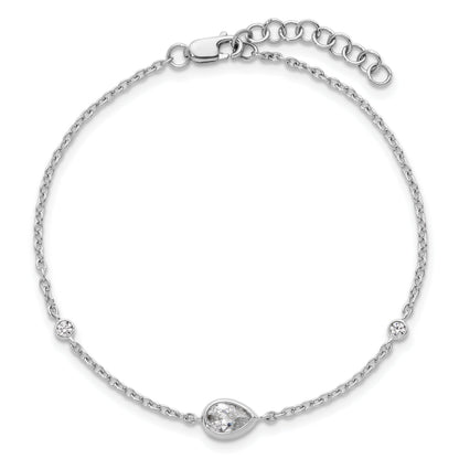 14k White Gold 3/8 Carat Lab Grown Diamond Tennis Bracelet