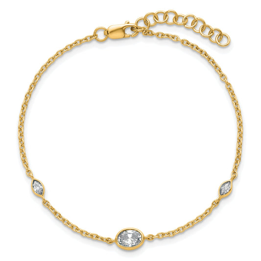 14k Yellow Gold 3/8 Carat Lab Grown Diamond Extension Bracelet