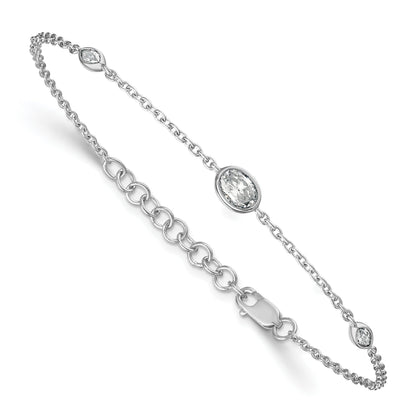 14K White Gold 3/8 carat Lab Grown Diamond Extension Bracelet