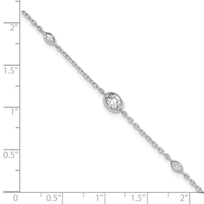 14K White Gold 3/8 carat Lab Grown Diamond Extension Bracelet