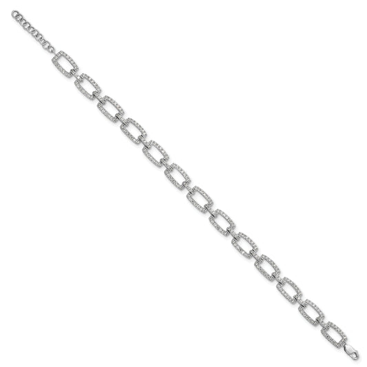 14k White Gold 5/8 Carat Lab Grown Diamond Link Bracelet