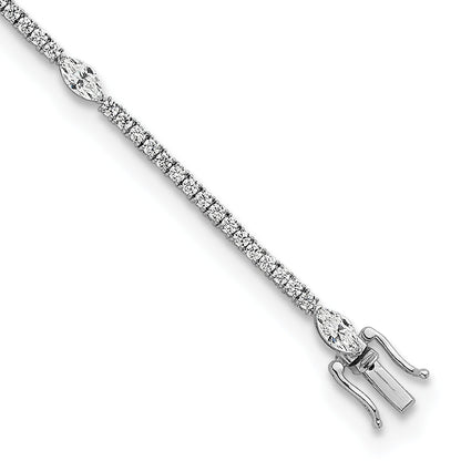 14K Gold 3 5/8 carat Lab Grown Diamond Round and Marquise Bracelets