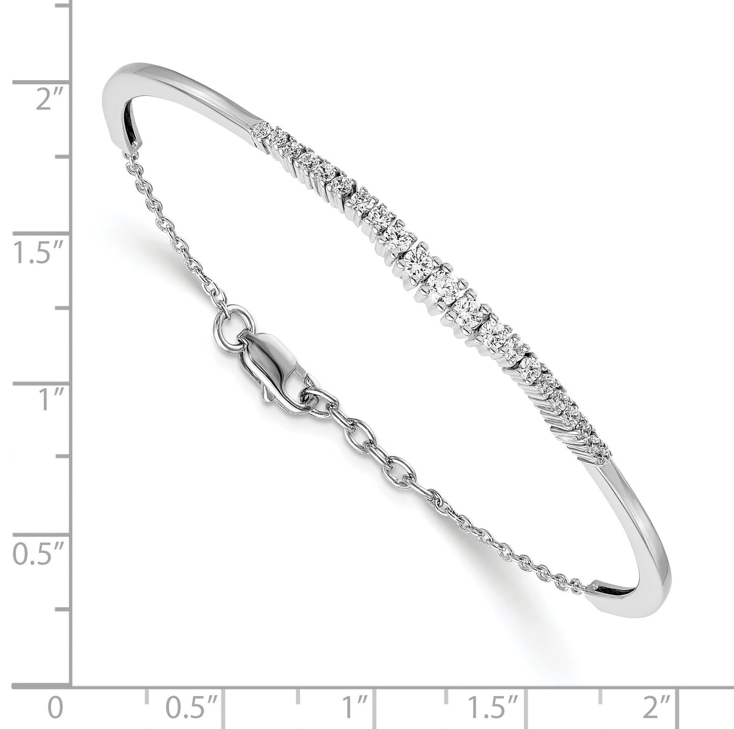 14k Gold Lab Grown Diamond Graduated Bangle Bracelet