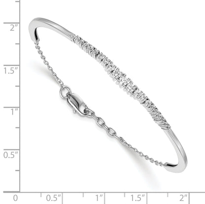 14k Gold Lab Grown Diamond Graduated Bangle Bracelet