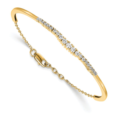 14k Gold Lab Grown Diamond Graduated Bangle Bracelet