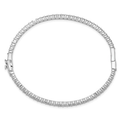 14k White Gold 1/2 Carat Lab Diamond Eternity Bangle Bracelet