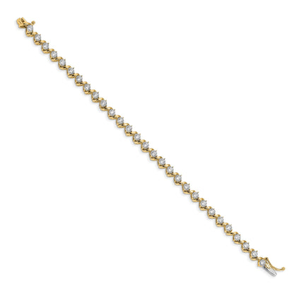 14k Yellow Gold Lab Grown Diamond Fancy Tennis Bracelet