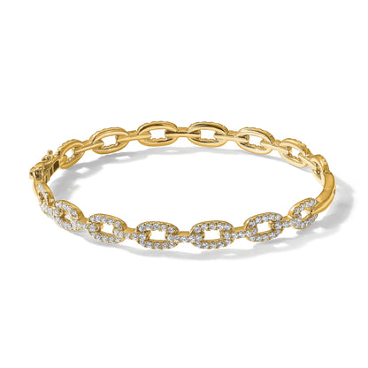 14K Yellow Gold Lab Grown Diamond Link Bracelet