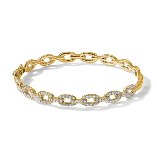 14K Yellow Gold Lab Grown Diamond Link Bracelet