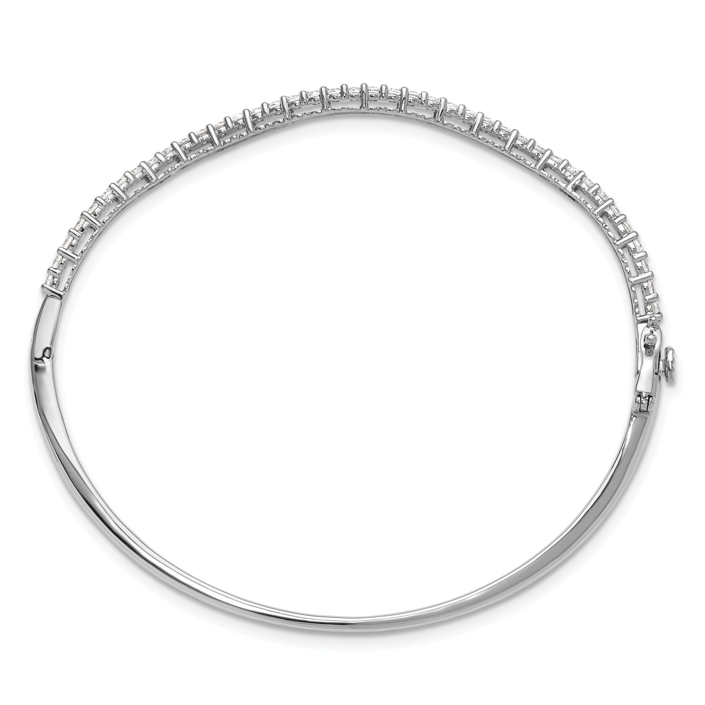 14K Gold 1 carat Lab Grown Diamond Wavy Bangle Bracelet
