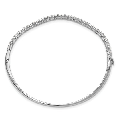 14K Gold 1 carat Lab Grown Diamond Wavy Bangle Bracelet