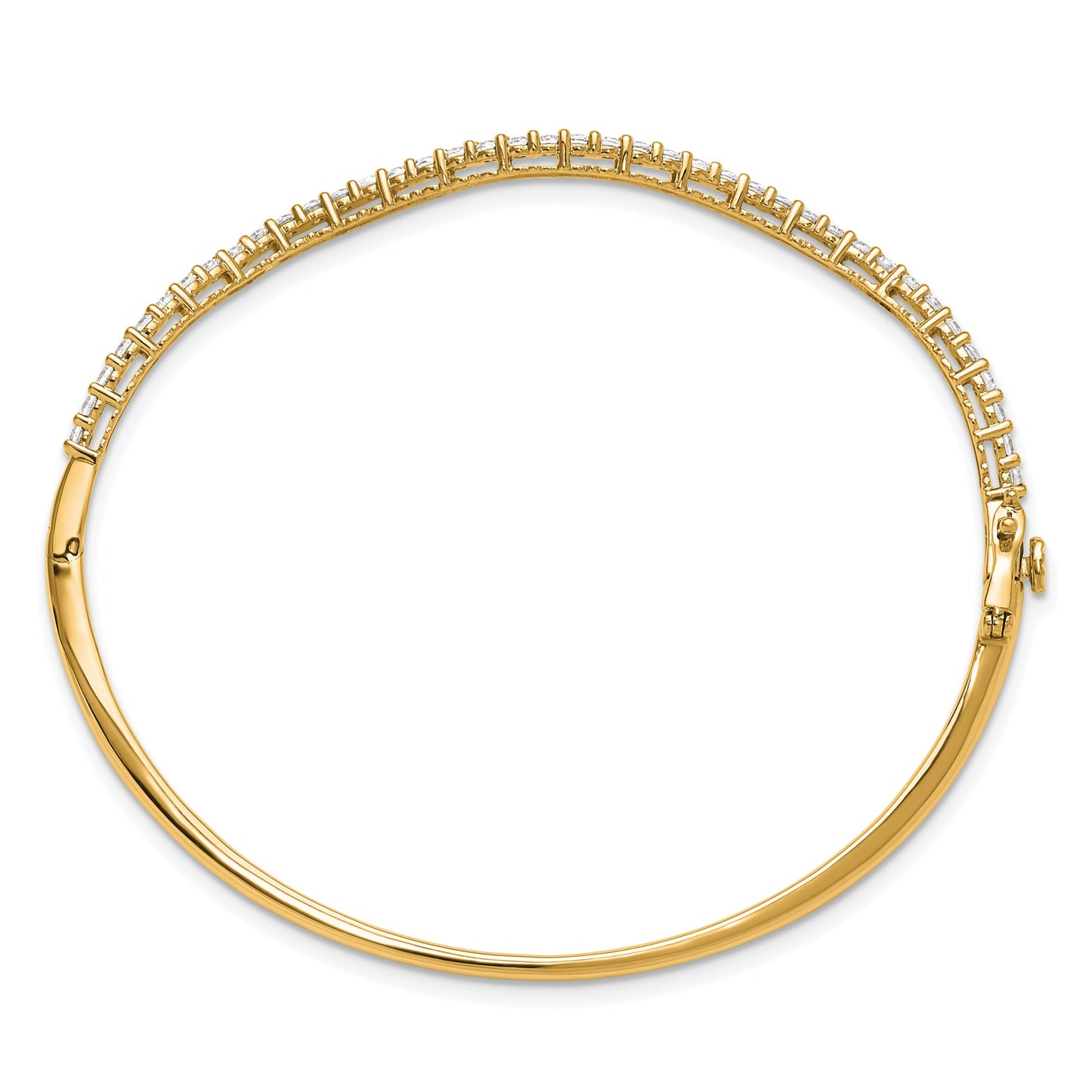14K Gold 1 carat Lab Grown Diamond Wavy Bangle Bracelet