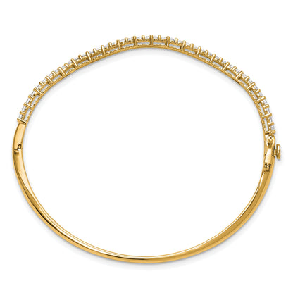 14K Gold 1 carat Lab Grown Diamond Wavy Bangle Bracelet