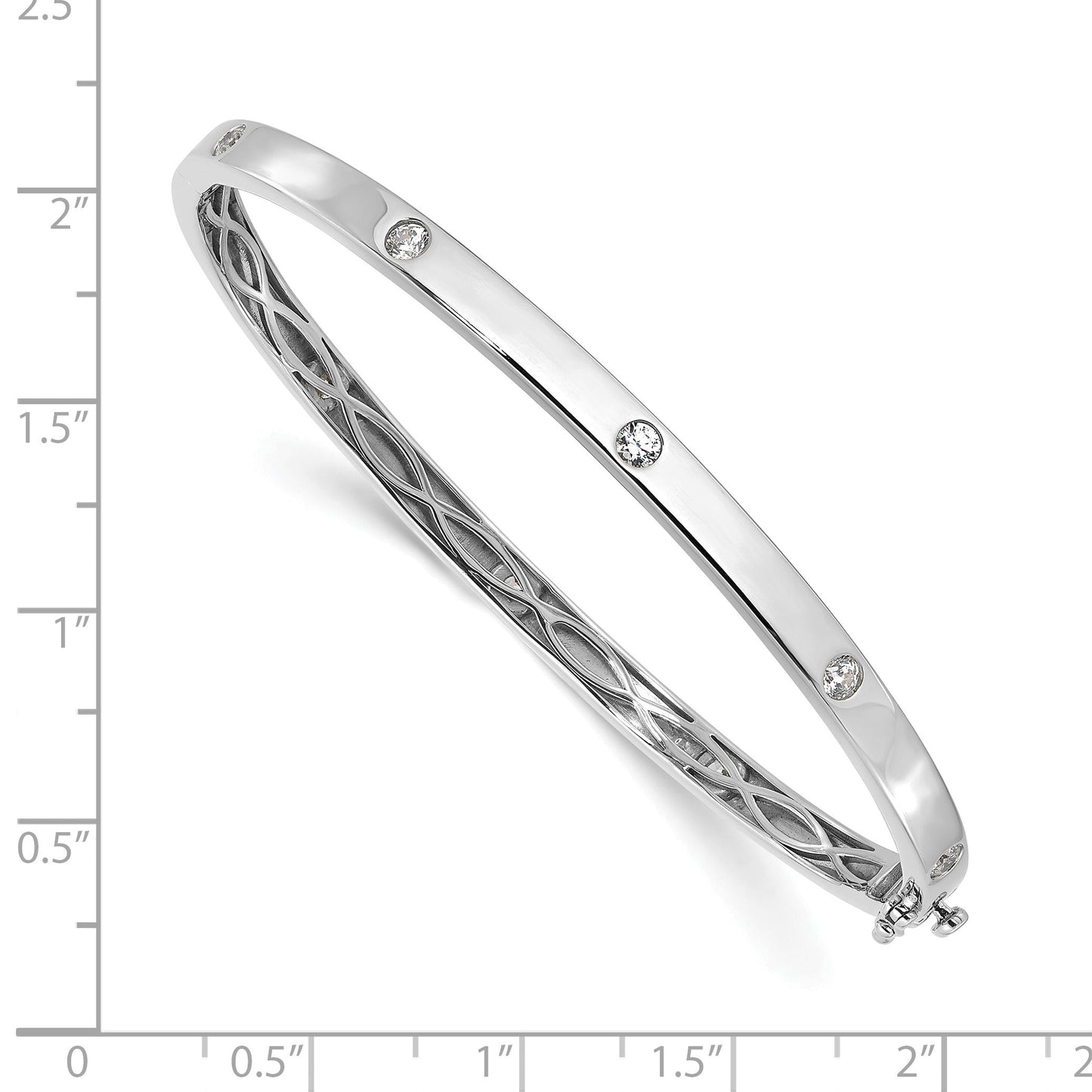 14k White Gold 3/4 Carat Lab Diamond Bangle Bracelet