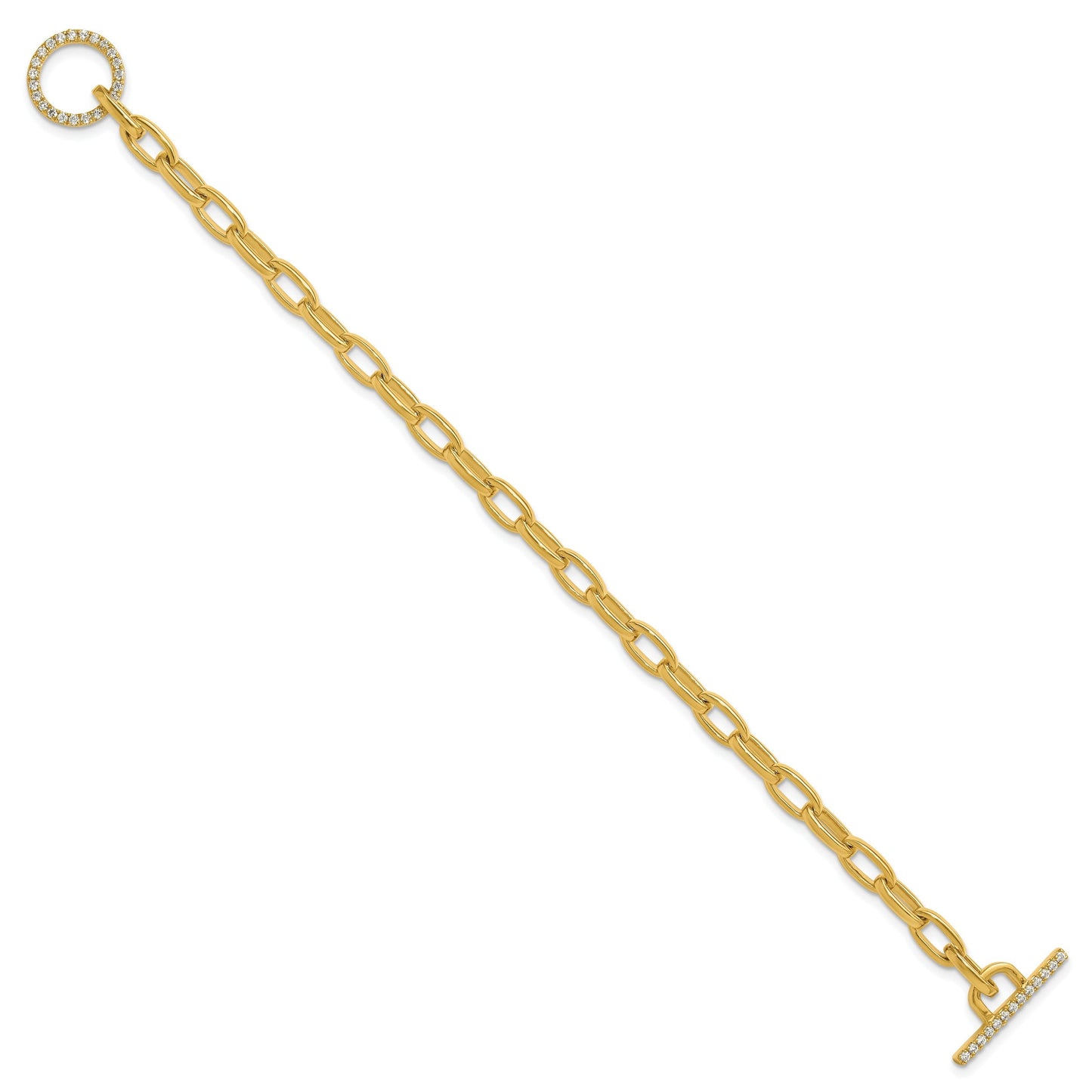 14K Gold Lab Grown Diamond Toggle Link Bracelet