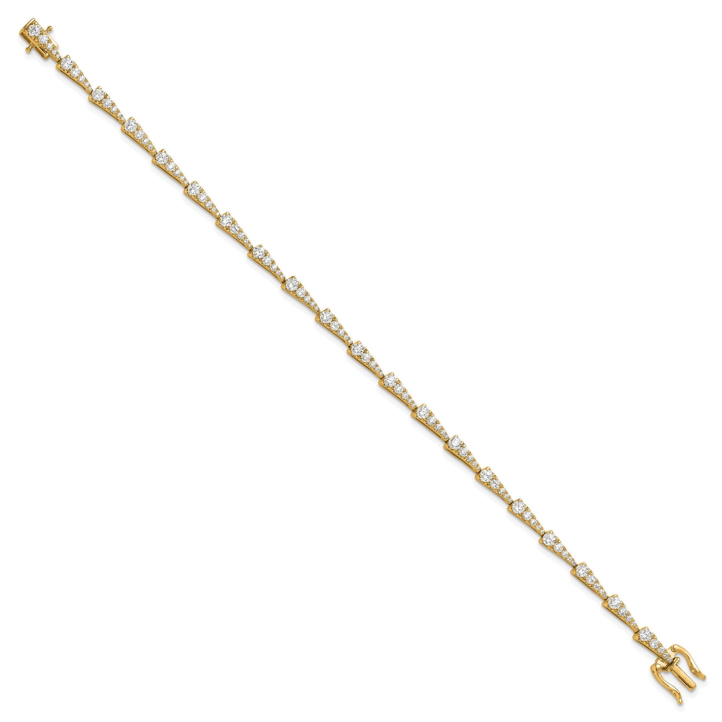 14k Yellow Gold Lab Grown Diamond Link Fashion Bracelet