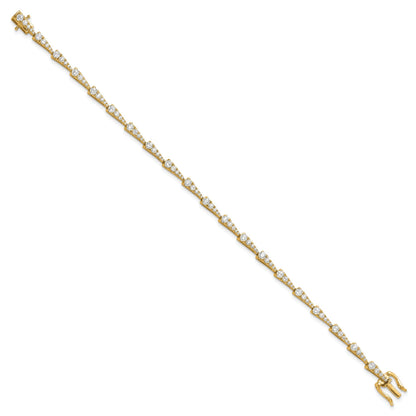14k Yellow Gold Lab Grown Diamond Link Fashion Bracelet