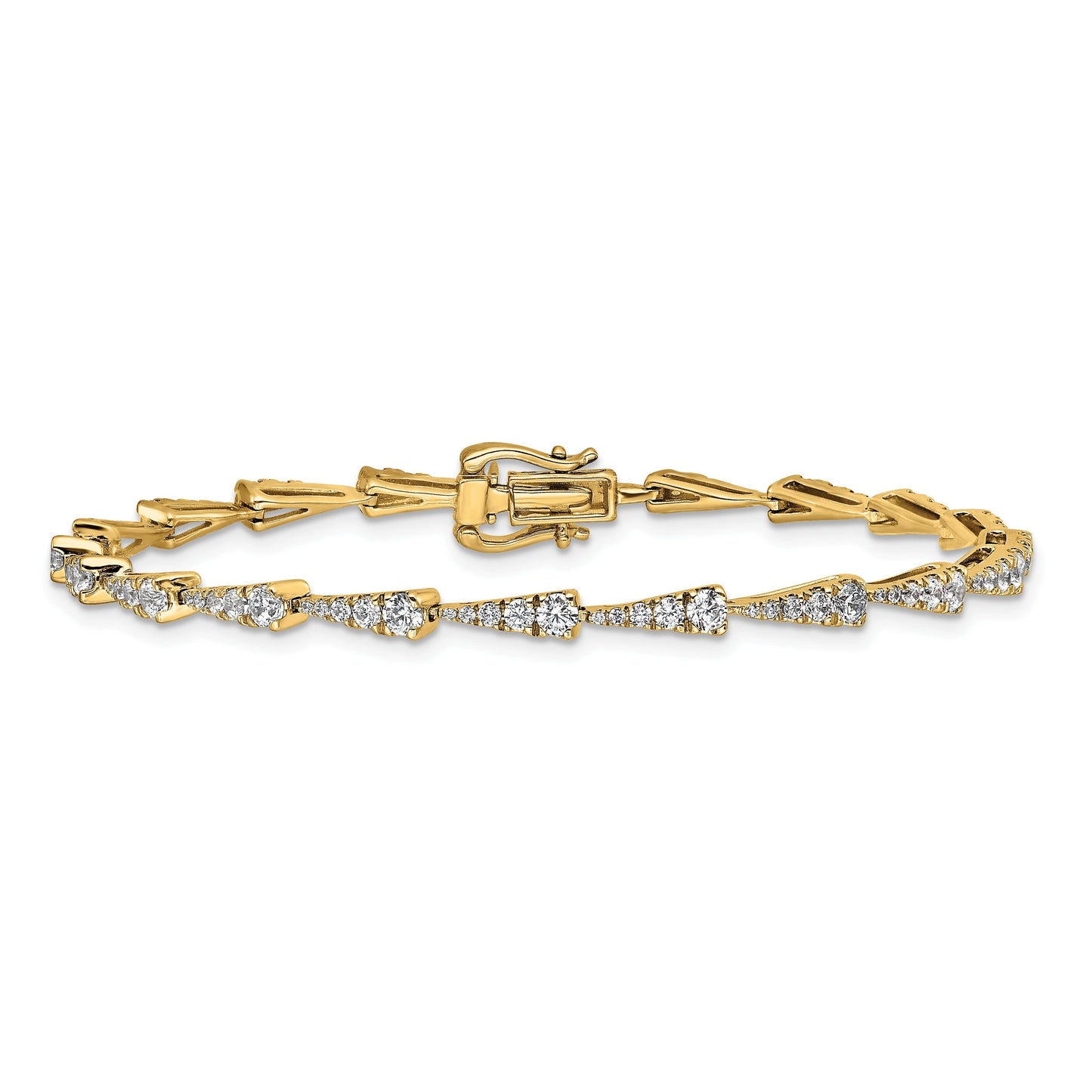 14k Yellow Gold Lab Grown Diamond Link Fashion Bracelet