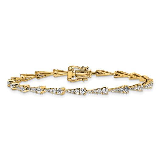 14k Yellow Gold Lab Grown Diamond Link Fashion Bracelet