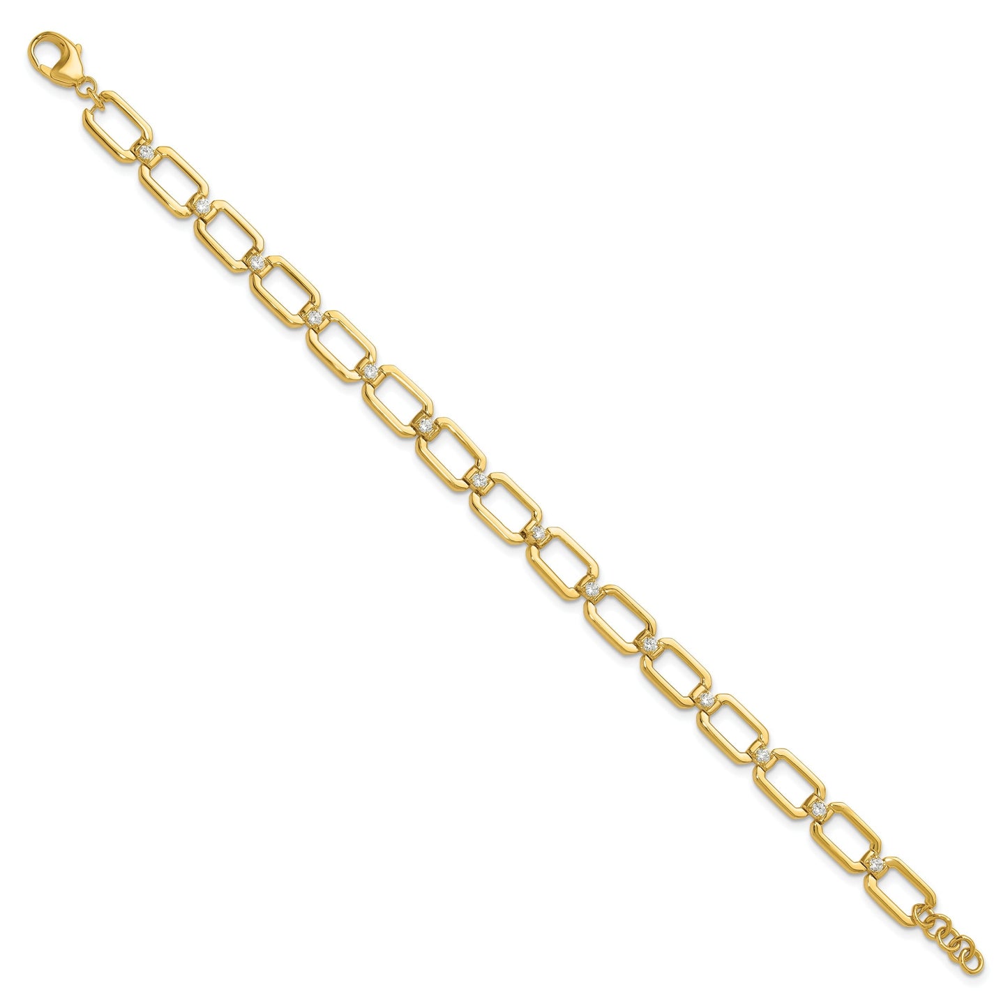 14K Gold Lab Grown Diamond Link Bracelet