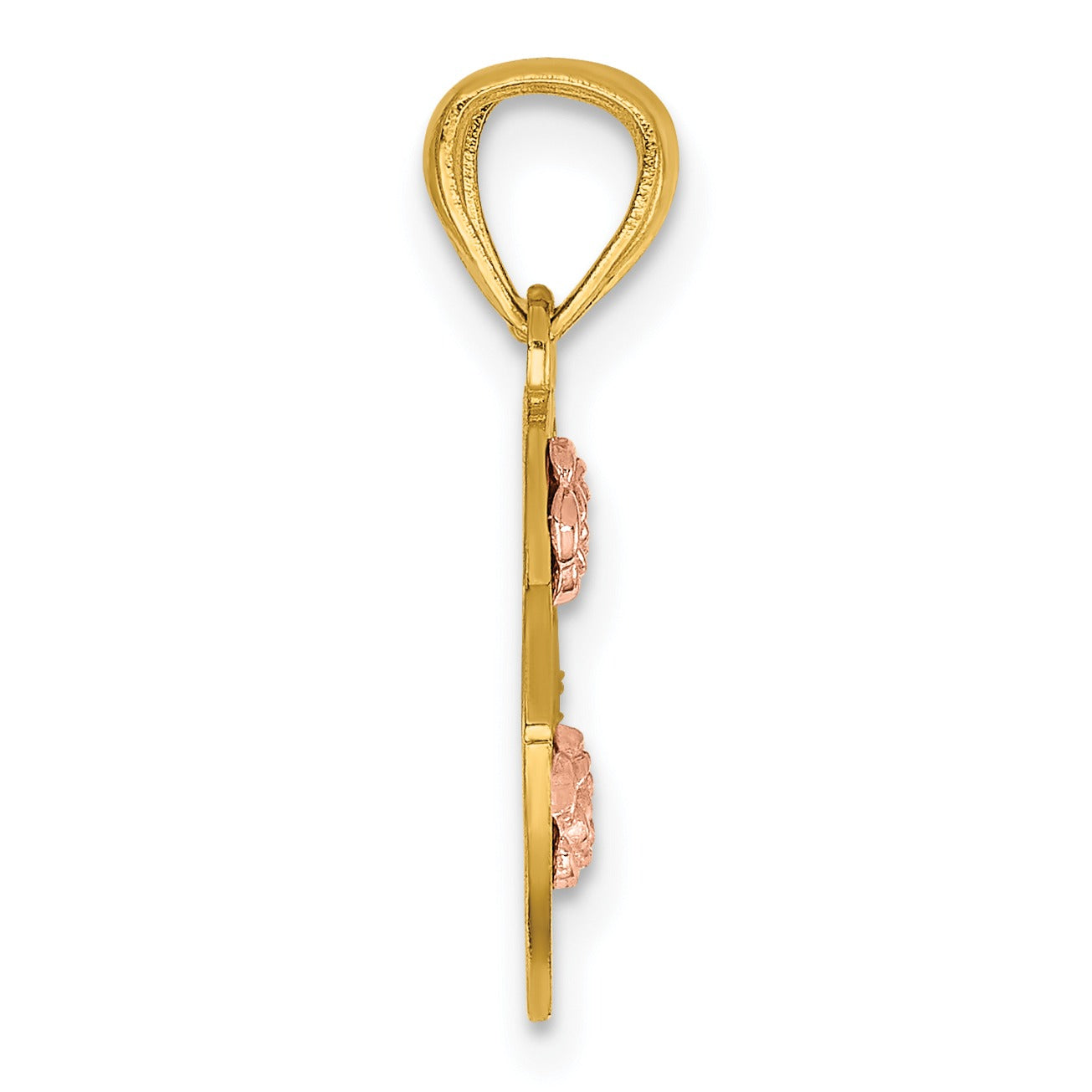 14k Gold Best Friend Split Heart Pendant