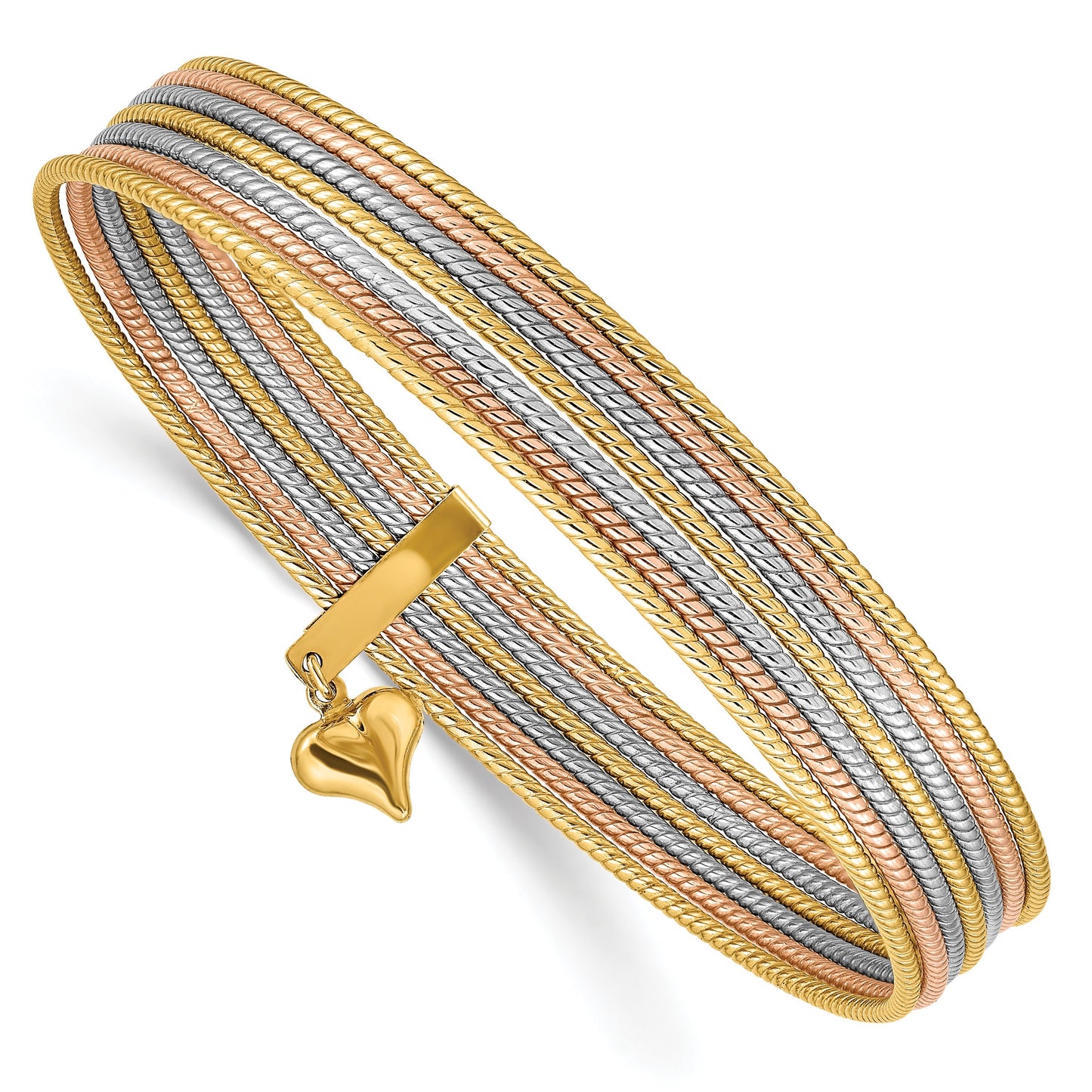 Gold Seven Strand Slip-on Bangles Bracelet
