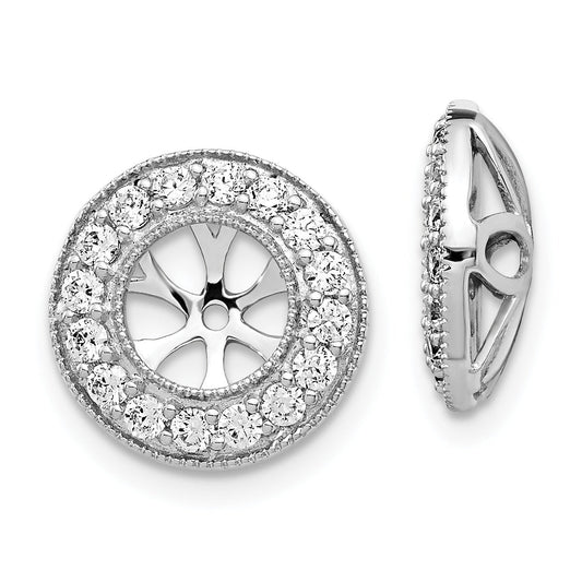 14k White Gold Lab Grown Diamond 6 mm Earring Jacket