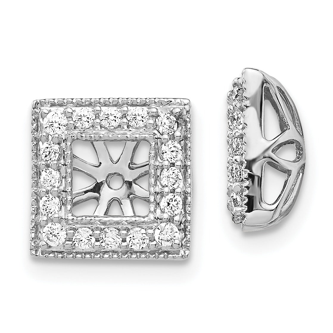 14k White Gold Lab Grown Diamond Earring Jacket