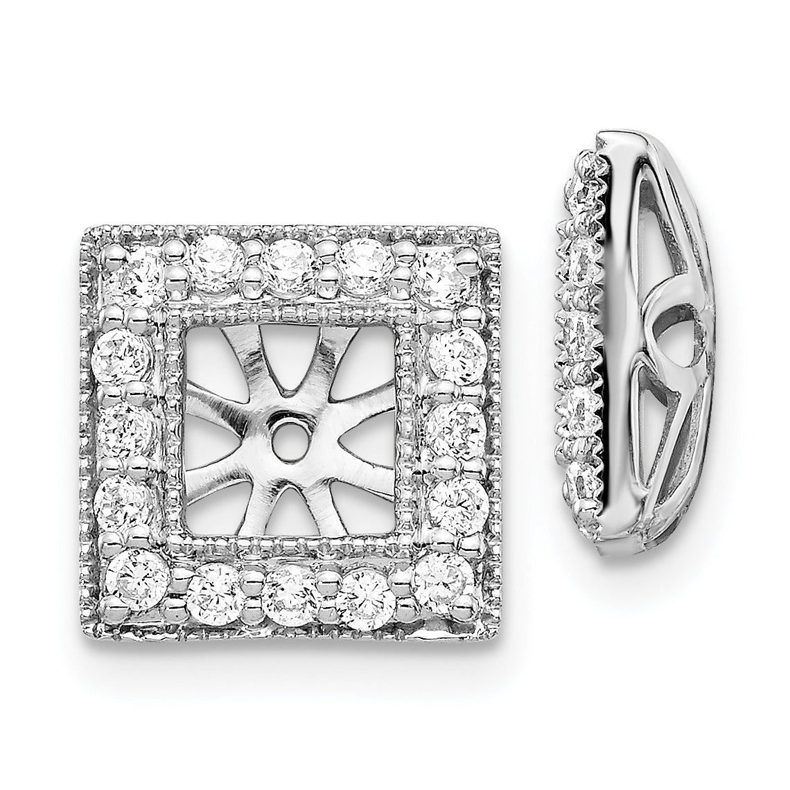 14k White Gold Lab Grown Diamond Earring Jacket