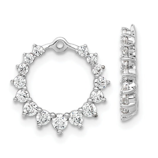 14k White Gold 1 1/2 carat Lab Grown Diamond Circle Earring Jackets
