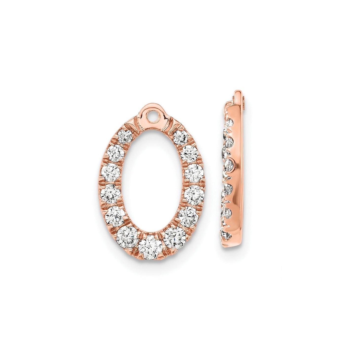 14k Gold Lab Grown Diamond Oval Earring Jackets